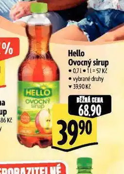 Albert Hello ovocný sirup nabídka