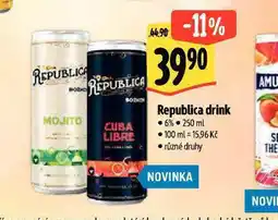 Albert Republica drink nabídka