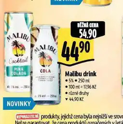 Albert Malibu drink nabídka