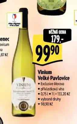Albert Vinium velké pavlovice nabídka