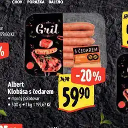 Albert Klobása s čedarem nabídka