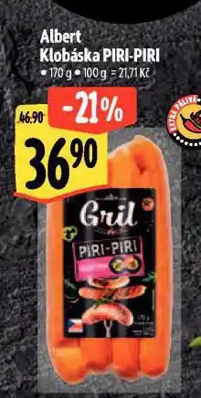 Albert Klobáska piri piri nabídka