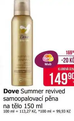 Teta Dove Summer revived samoopalovací pěna na tělo 150 ml nabídka