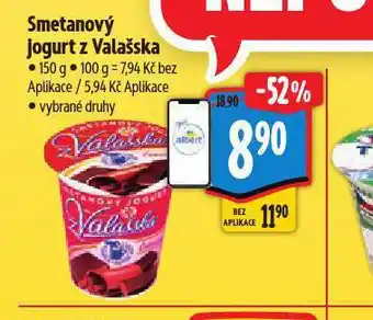 Albert Smetanový jogurt z valašska nabídka