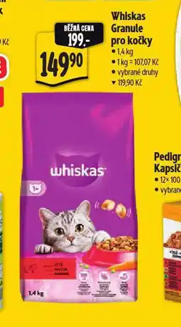 Albert Whiskas granule pro kočky nabídka