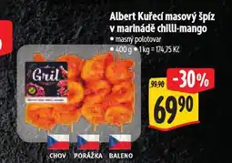 Albert Kuřecí masový špíz v marinádě chili-mango nabídka