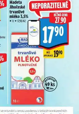 Albert Trvanlivé mléko 3,5% nabídka