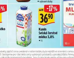 Albert Kunín selské mléko čerstvé 3,8% nabídka