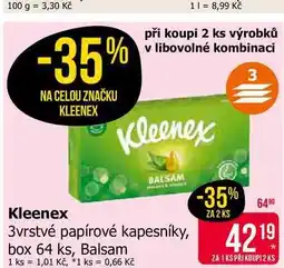 Teta Kleenex 3vrstvé papírové kapesníky, box 64 ks nabídka