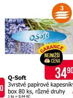 Teta Q-Soft 3vrstvé papírové kapesníky box 80 ks nabídka