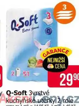 Teta Q-Soft 3vrstvé kuchyňské utěrky 2 role nabídka