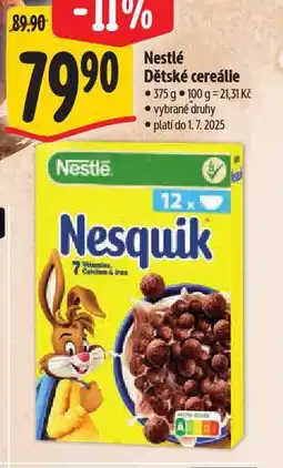Albert Nestlé dětské cereálie nabídka