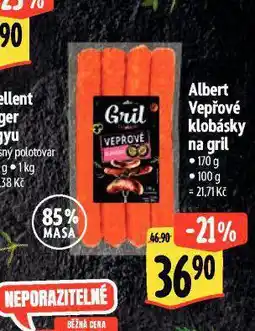 Albert Vepřové klobásky na gril nabídka