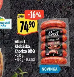 Albert Klobáska chorizo bbq nabídka