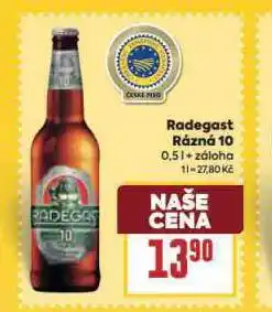 Billa Pivo radegast rázná 10 nabídka