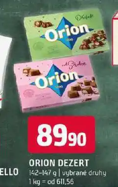 Terno Orion dezert nabídka