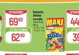 Globus Bonavita dětské cereálie nabídka