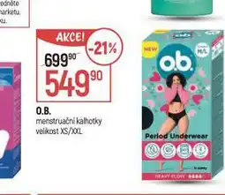 Globus O.b. menstruační kalhotky nabídka