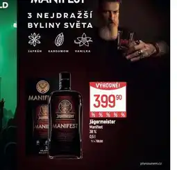 Globus Jägermeister manifest nabídka