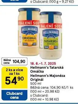 Tesco Hellmann´s tatarská omáčka, majonéza nabídka