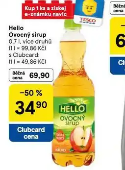 Tesco Hello ovocný sirup nabídka