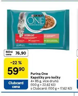 Tesco Purina one kapsičky pro kočky nabídka