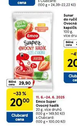 Tesco Emco super ovocný hadík nabídka