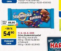 Tesco Orion studentská pečeť nabídka