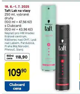 Tesco Taft lak na vlasy nabídka