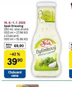 Tesco Spak dressing nabídka