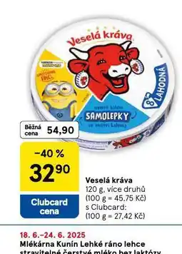 Tesco Veselá kráva nabídka