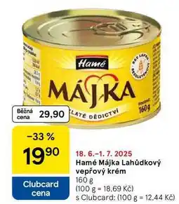 Tesco Hamé Májka Lahůdkový vepřový krém, 160 g nabídka