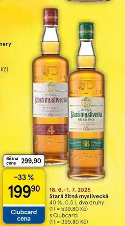 Tesco Stará žitná myslivecká 40 %, 0.5 l nabídka