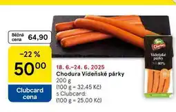 Tesco Chodura Videňské párky, 200 g nabídka