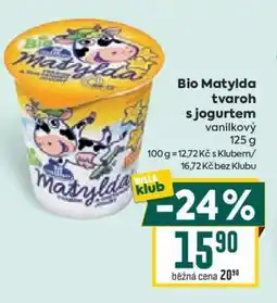 Billa Bio Matylda tvaroh s jogurtem vanilkový nabídka