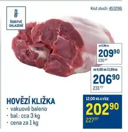 Makro Hovězí kližka nabídka