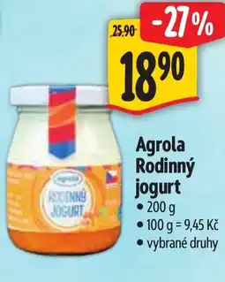 Albert Agrola Rodinný jogurt nabídka