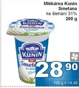 Jip Mlékárna Kunín Smetana nabídka