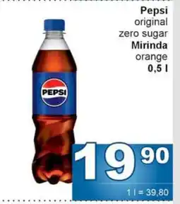 Jip Pepsi original zero sugar Mirinda orange nabídka
