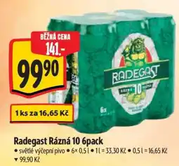 Albert Radegast Rázná 10 6pack nabídka