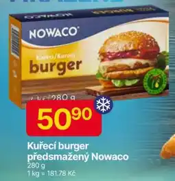 Hruška Kuřecí burger předmažený Nowaco nabídka
