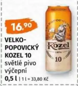 Terno VELKOPOPOVICKÝ KOZEL 10 světlé pivo výčepní nabídka