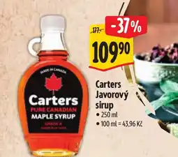 Albert Carters Javorový sirup nabídka