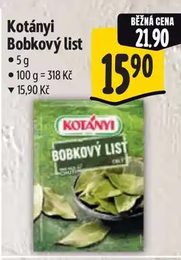 Albert Kotányi Bobkový list nabídka