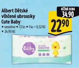 Albert Albert Dětské vlhčené ubrousky Cute Baby nabídka