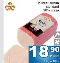 Jip Kuřecí šunka standard 90% masa 100g nabídka