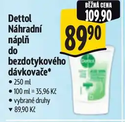 Albert Dettol Náhradní náplň do bezdotykového dávkovače nabídka