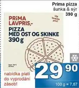 Jip Prima pizza šunka & sýr 390 g nabídka