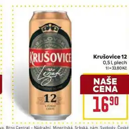 Billa Krušovice 12 0,51, plech nabídka