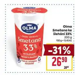 Billa Olma Smetana ke šlehání 33% 200 g nabídka
